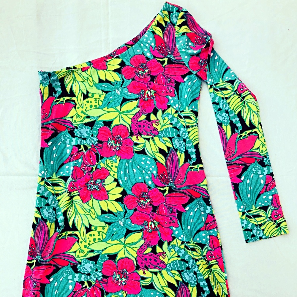 Lilly Pulitzer Whitaker Silk One Shoulder Dress